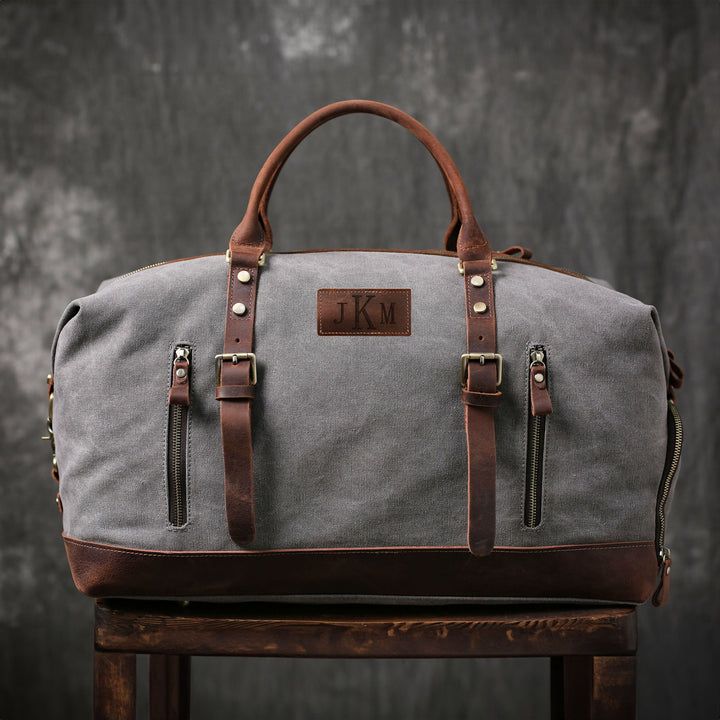 Personalized Duffel Bag Canvas Holdall Vintage Luggage Bag