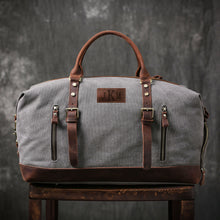 Load image into Gallery viewer, Personalized Duffel Bag Canvas Holdall Vintage Luggage Bag
