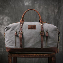 Load image into Gallery viewer, Travel Duffel Bag Waterproof Canvas Leather Weekend bag

