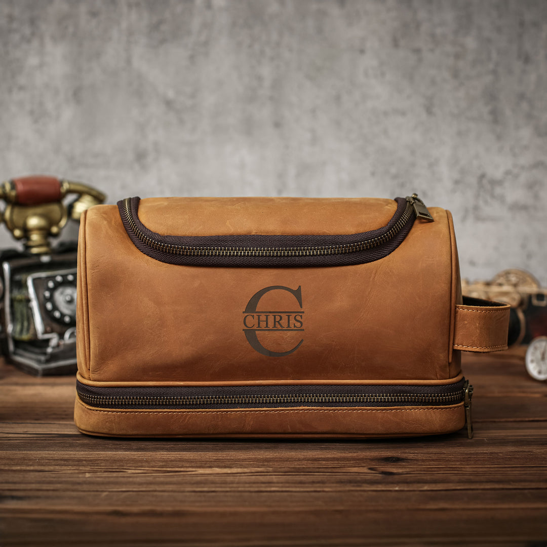 Vegan Leather Dopp Kit Bag Best Men Gift for Him