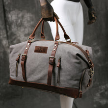 Load image into Gallery viewer, Travel Duffel Bag Waterproof Canvas Leather Weekend bag
