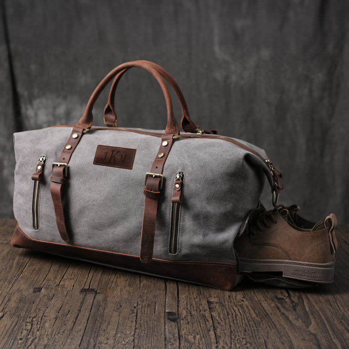Personalized Duffel Bag Canvas Holdall Vintage Luggage Bag