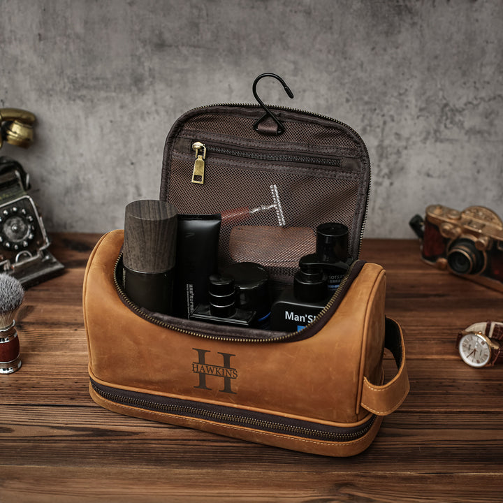 Vegan Leather Dopp Kit Bag Best Men Gift for Him