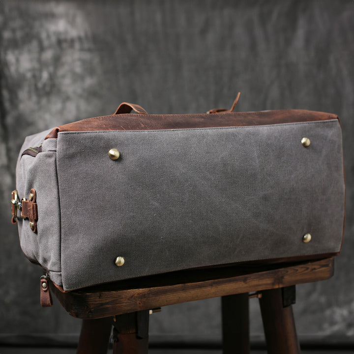 Travel Duffel Bag Waterproof Canvas Leather Weekend bag