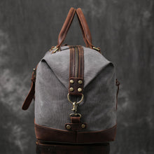 Load image into Gallery viewer, Travel Duffel Bag Waterproof Canvas Leather Weekend bag
