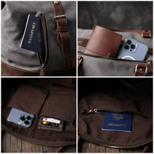Load image into Gallery viewer, Travel Duffel Bag Waterproof Canvas Leather Weekend bag
