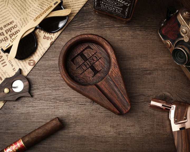 Personalized Engraved Wooden Cigar Ashtray