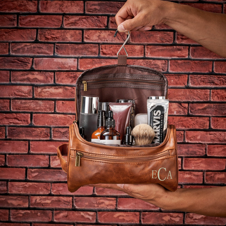 Personalized Vagen Leather Toiletry Bag Groomsmen Gift for Him