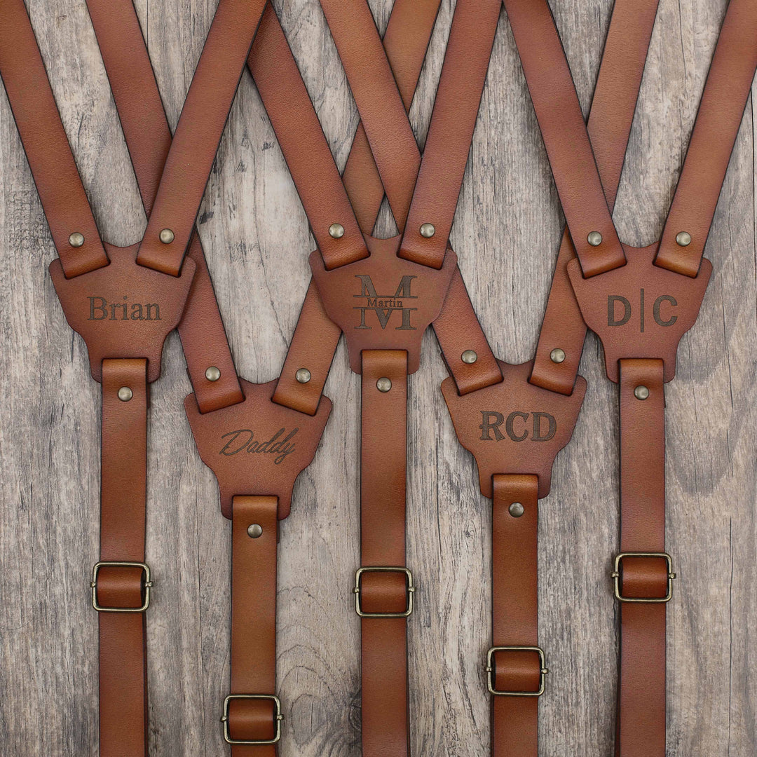 Buy Custom Made Brown Leather Suspenders, made to order from Project  TransAction