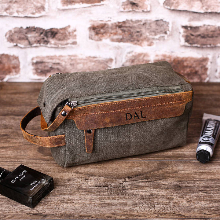 Best Man Toiletry Bag Groomsmen Gift Usher Gift Personalized Dopp Kit Groom Gift Father's Day Gift - NaturalLeatherShop