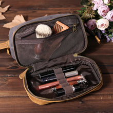 Load image into Gallery viewer, Personalized Waxed Canvas Dopp Kit Mens Toiletry Bag
