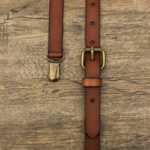 Load image into Gallery viewer, Leather Suspenders Wedding Suspenders Mens Suspenders Groomsmen Suspenders Wedding Brown Suspenders - NaturalLeatherShop
