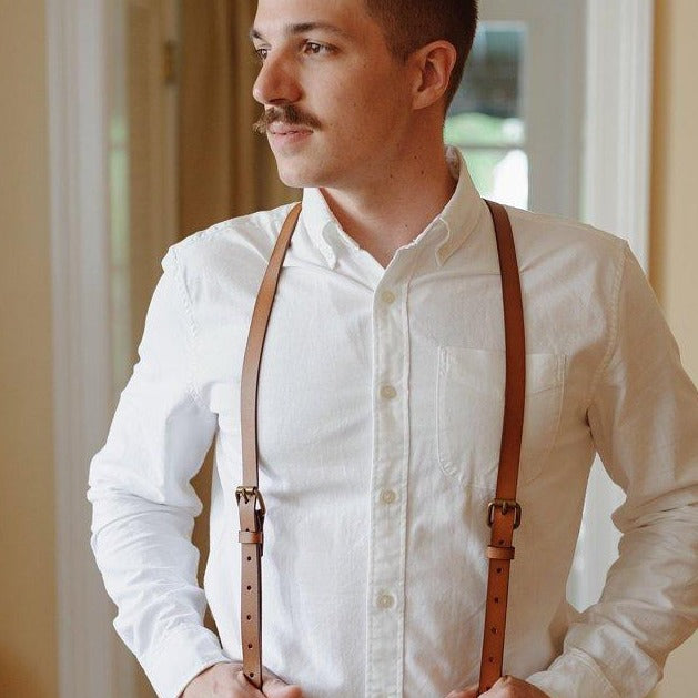 Leather Suspenders with Thick Straps for Men - (MT14442) –