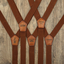 Load image into Gallery viewer, Personalized Gift Leather Suspenders Wedding Suspenders
