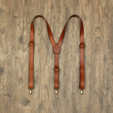 Load image into Gallery viewer, Personalized Leather Suspenders, Leather Suspenders With Monogram
