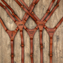 Load image into Gallery viewer, Leather Suspenders Wedding Suspenders Men&#39;s Suspenders Groomsmen Suspenders
