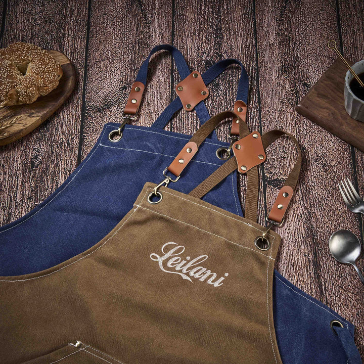 Canvas Workshop Apron with Pockets, Custom Gift for Him